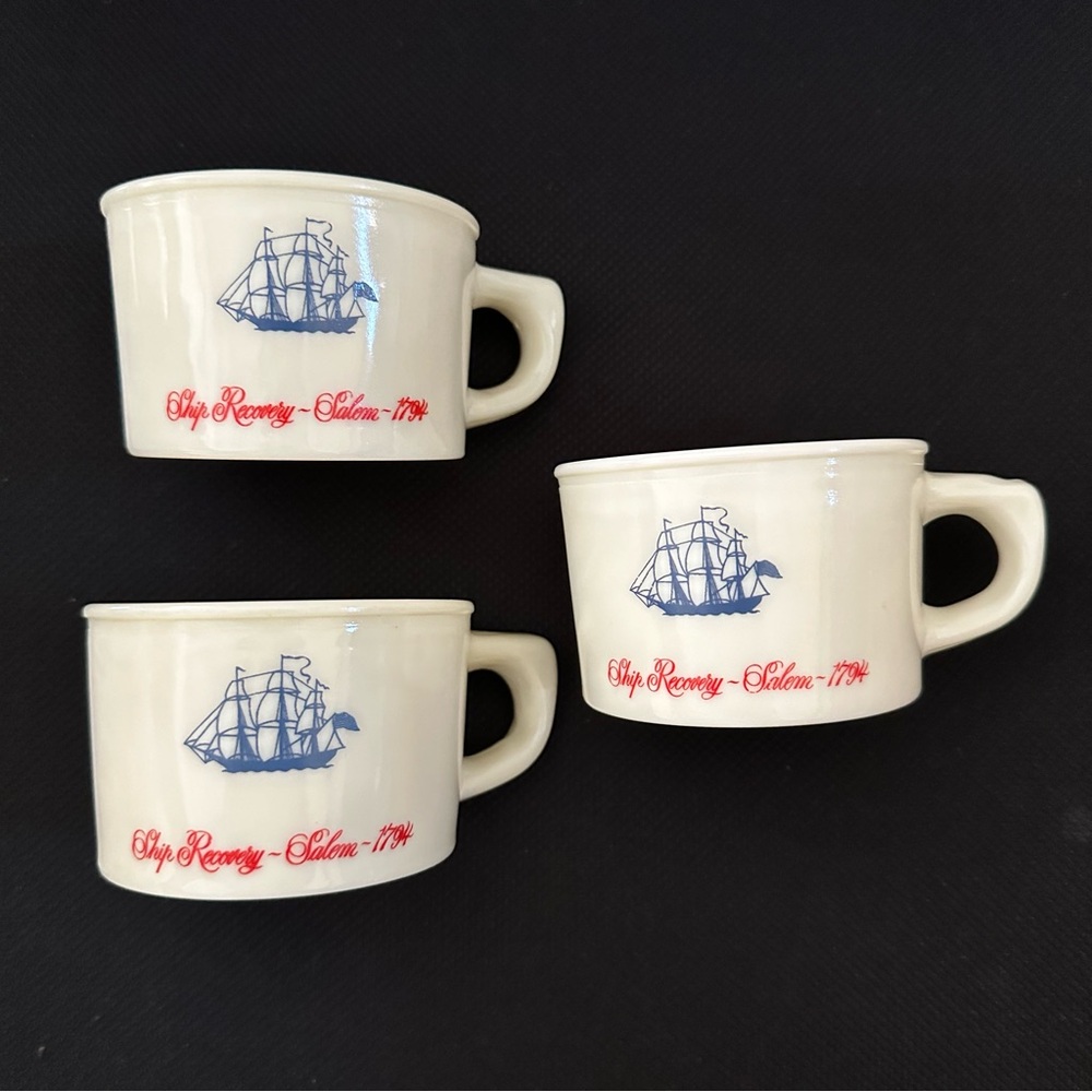 OLD SPICE Vintage Shave Mugs with Sailing Ships - Lot of 3 Mugs